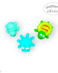 Stork And Baby Mothers Choice set of three colourful turtle and sea creature bath toys for babies
