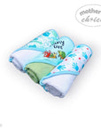 Stork And Baby Mothers Choice 3 pack baby hooded towels with turtle and sea life prints in blue, green, and white