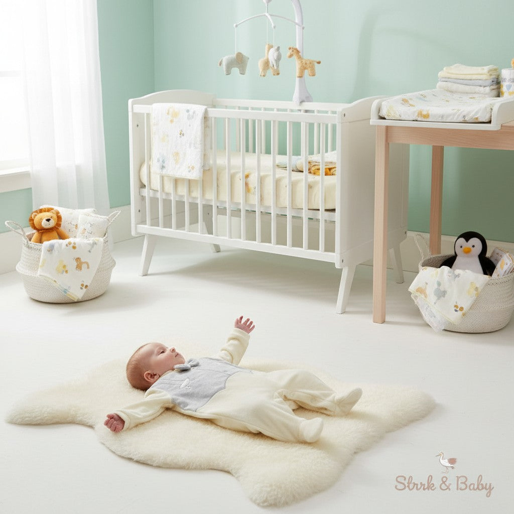 Stork And Baby light grey velour waistcoat growers with a white baby onesie and a bow tie detail