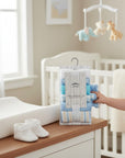 Stork And Baby Mothers Choice 6 pack baby washcloth set in blue and white stripes, soft and absorbent cotton.