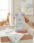 Stork And Baby 6 pack washcloths in grey and white safari print, soft cotton for baby care.