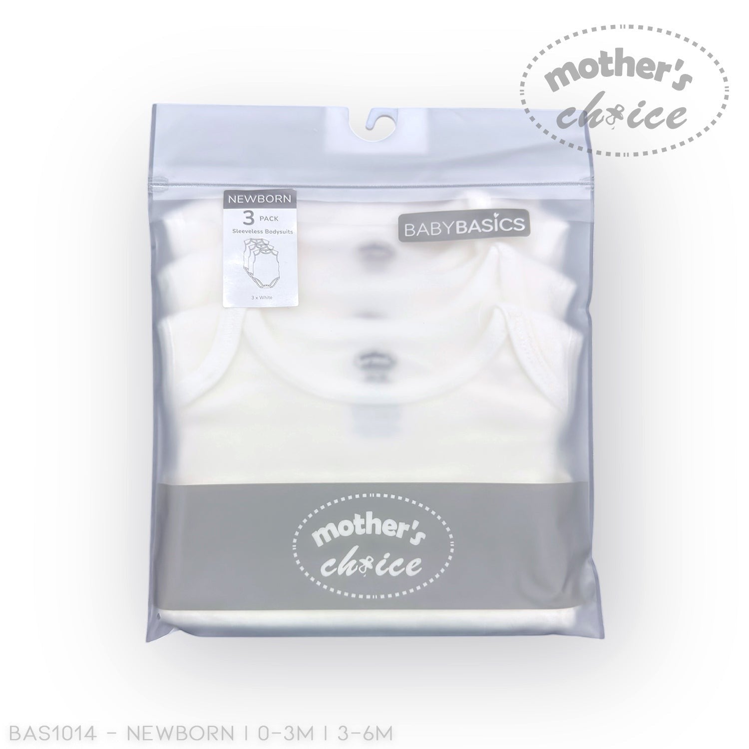 Stork And Baby white sleeveless babygrows, 3 pack, newborn size, soft cotton, snap closures