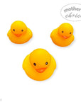 Stork And Baby Mothers Choice set of three yellow rubber duck bath toys for infants