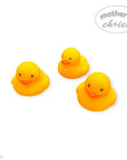 Stork And Baby Mothers Choice set of three yellow rubber duck bath toys for babies